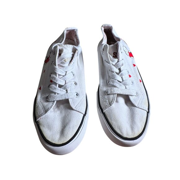 Snoopy Canvas Sneakers With Red Hearts Print Womens Size 3 - Picture 3 of 10